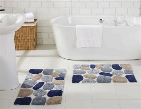 Chesapeake Pebbles 2 Pc Blue Sienna Bath Rug Set 20x32 And 20x32