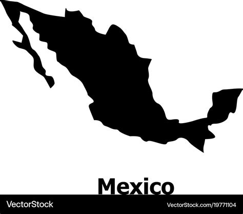 Mexico Map Icon Simple Style Royalty Free Vector Image