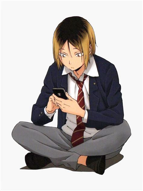 Kenma From Haikyuu Texting Hinata Sticker For Sale By Vika123lol Redbubble