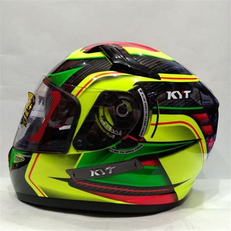 Jual Helm Kyt K Rider Super Fluo Yellow Fluo Carbon Black Green