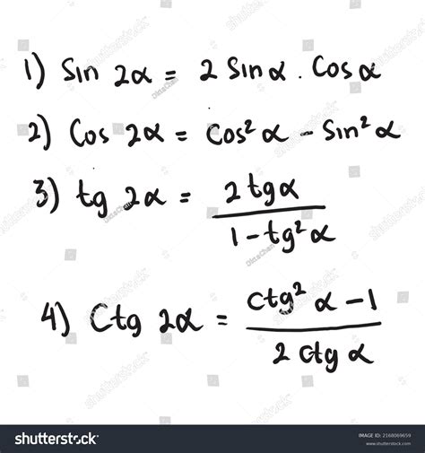 Basic Trigonometric Identities Formulas To Royalty Free Stock Vector