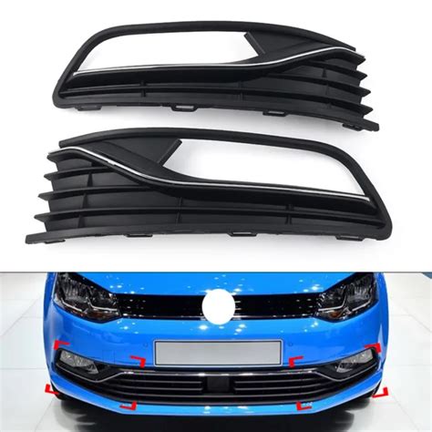 Front Bumper Lower Fog Light Grill With Hole For Vw Polo V Hatchback R