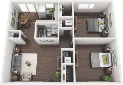 8 Contoh Denah Apartemen Minimalis Berbagai Tipe 1 4 Kamar Ocasa Co Id