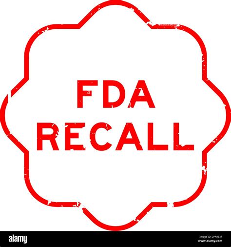 Grunge Red Fda Recall Word Rubber Seal Stamp On White Background Stock