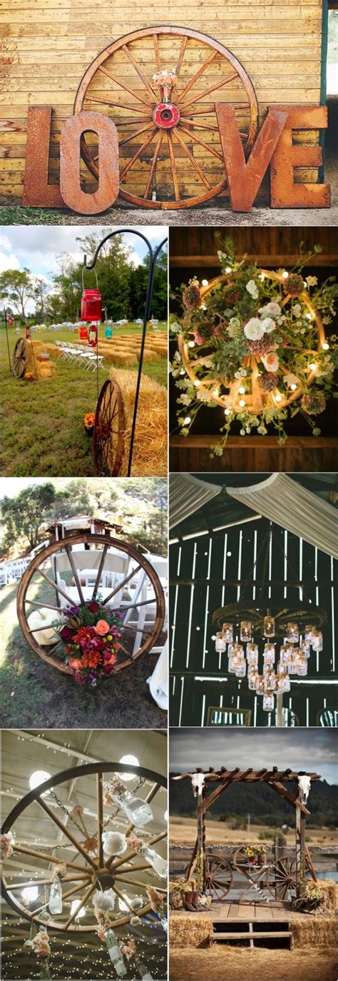 Country Wedding Decorating With Wagon Wheels Part