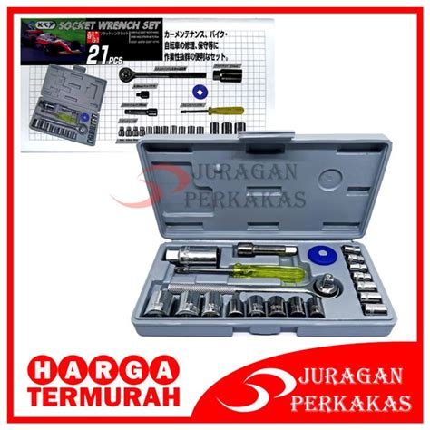 Jual KTP KUNCI SOK SET 21 PCS MATA SOCK SHOCK SOCKET TOOL KIT BENGKEL