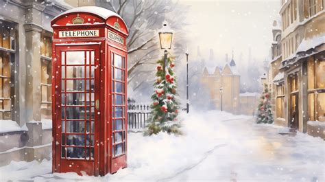 Red Christmas Phone Booth Free Stock Photo Public Domain Pictures