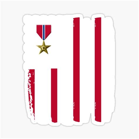 Military Bronze Star Medal Us Flag Veteran Bronze Star Award Sticker