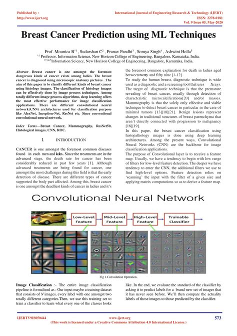 PDF Breast Cancer Prediction Using ML Techniques