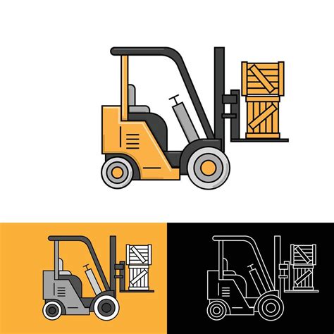 Yellow Forklift Truck Isolated On White Background Forklift Unloads