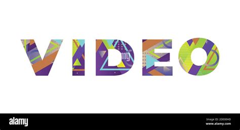 The Word Video Concept Written In Colorful Retro Shapes And Colors