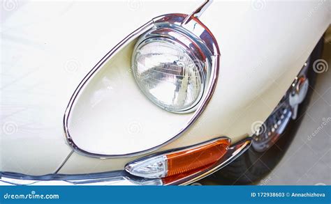 Detail Of Classic Car Close Up Of Headlight Stock Image Image Of