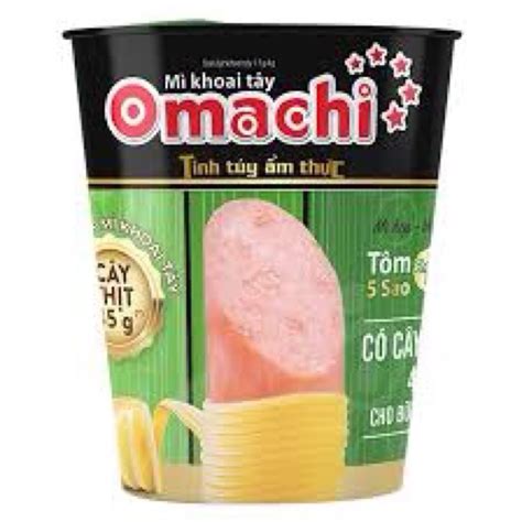 Mì ly Omachi khoai tây tôm chua cay có cây thịt 45g ly 112g Mì ăn