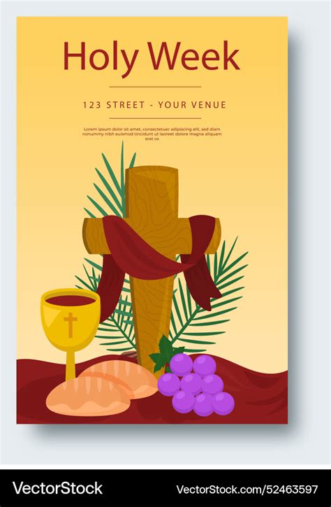 Holy Week Poster Template Royalty Free Vector Image