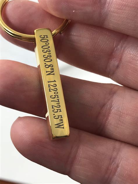 Custom Bar Keychain Custom Engraved Key Chain Engravable Etsy