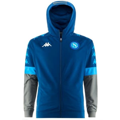 Chandal De Presentaci N Hooded Azul Gris Ssc Napoli Eu Kappa