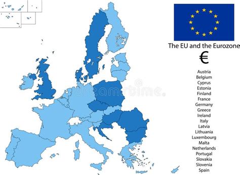 Mapa De La Zona Euro Estados Usando Moneda Euro Mapa Gris Del Vector