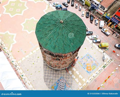 Top View Of The Leaning Tower Of Teluk Intan Is A Clock Tower In Teluk