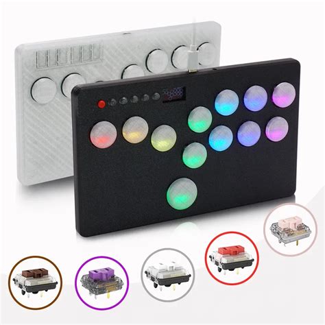 Flatbox Arcade Stick Controller For Pc Pico Mini Style Hot Swap Kailh Hitbox Fightstick For Ps