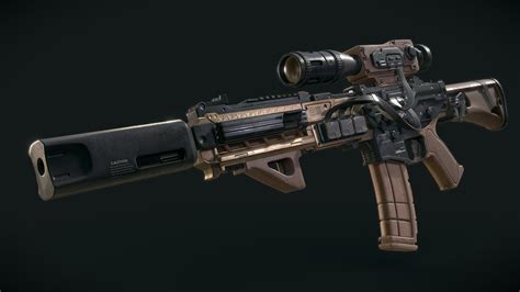 Sci Fi Assault Rifle D Model By Antijnvandergun Bfe Sketchfab