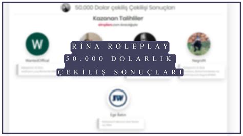 Rina Roleplay 50 000 Dolarlık Çekiliş Sonuçları Youtube