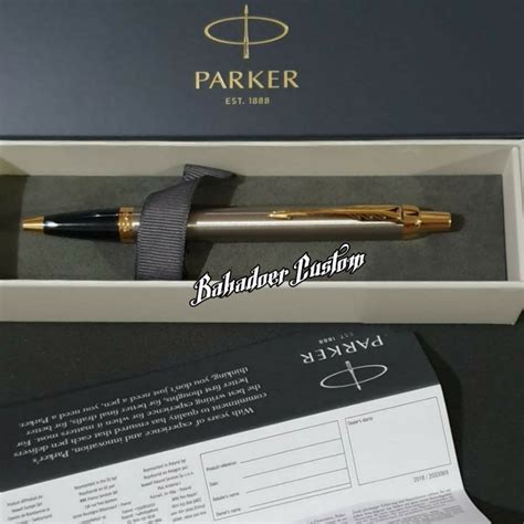 Jual PULPEN SIGNATURE PARKER ORIGINAL IM BRUSHED METAL BLACK CLIP GOLD