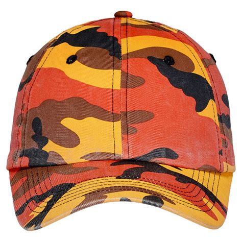 Port Authority Orange Camo Camouflage Cap