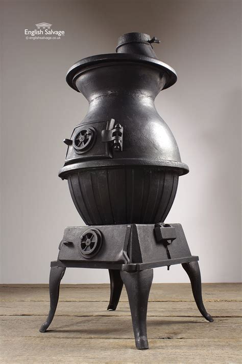 Reclaimed Cast Iron Pot Belly Stove On Stand