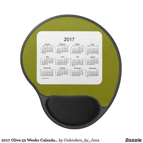 Olive Weeks Calendar By Janz Gel Mousepad Blue Calendar