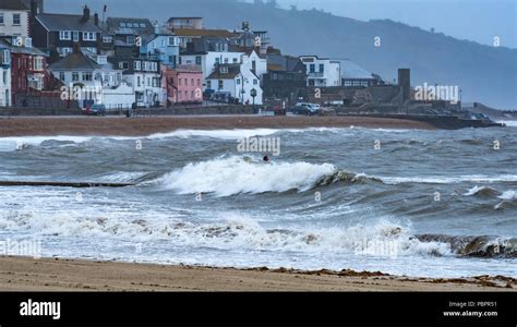 Lyme Regis Dorset Uk 29th July 2018 Uk Weather Stormy Weather Hits