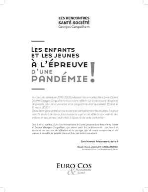 Remplissable En Ligne Pandmie Euro Cos Humanisme Sant Universit