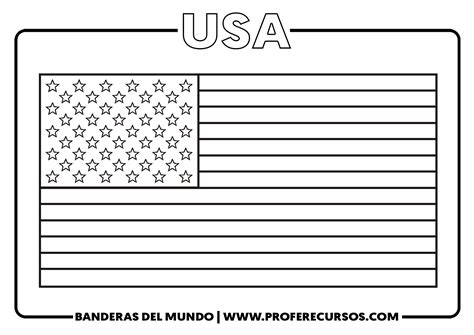 Bandera De Usa Para Colorear