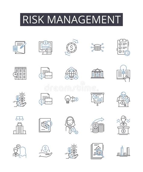 Colecci N De Iconos De La L Nea De Administraci N De Riesgos Gesti N
