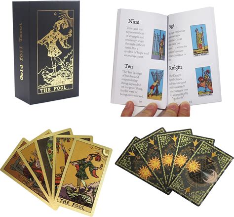 Gold Foil Tarot With Guidebook Beautiful Box Holographic Tarot Deck