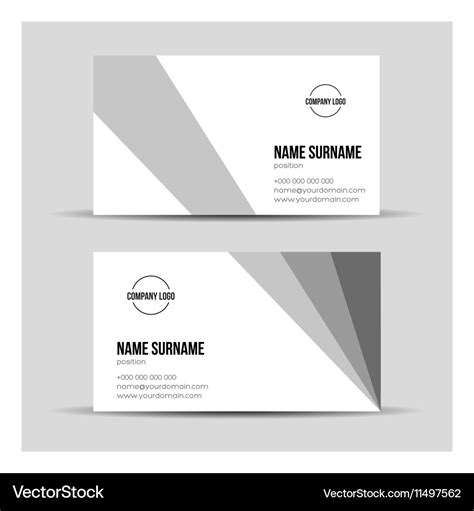 Modern Grey Business Card Template Royalty Free Vector Image