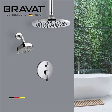 Browse Our Bravat Beautiful Chrome Dual Rain Shower Heads With