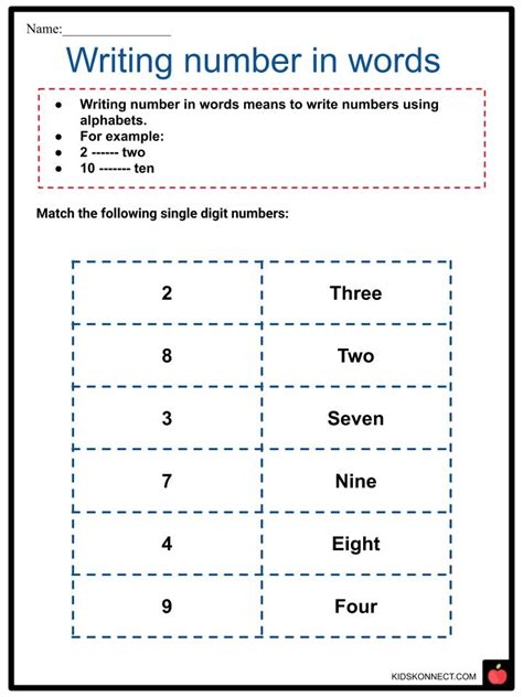 Writing Numbers in Words Worksheets | Numerals & Number Words