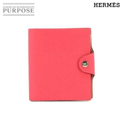 Hermes 未使用 展示品 エルメス Hermes ユリス ミニ 手帳カバー トゴ ローズリップスティック Q刻印 シルバー 金具