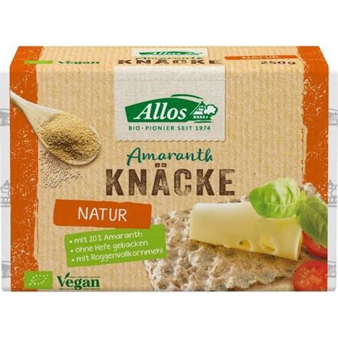 Allos Bio Amaranth Knäckebrot Vollkorn 250g Natural German