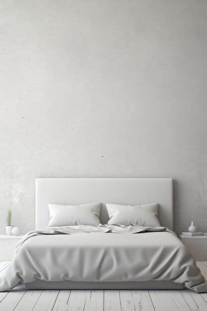 Premium Photo | Minimalist Bedroom With White Bed and Walls