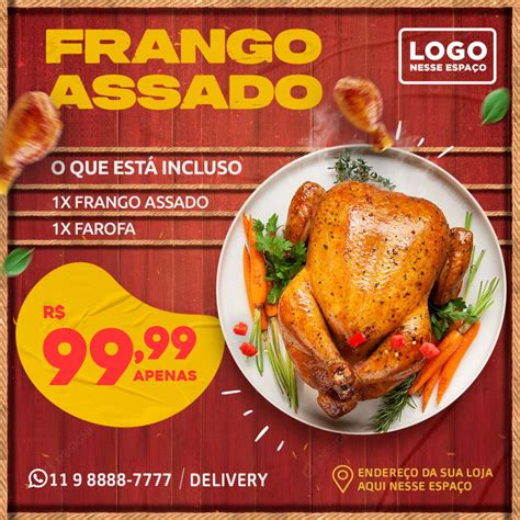 Frango Assado Restaurante Social Media Psd Editável Download