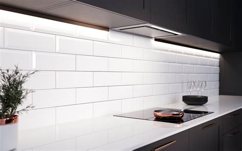 Metro Tiles White Bevelled Satin 10x30cm Top Ceramics