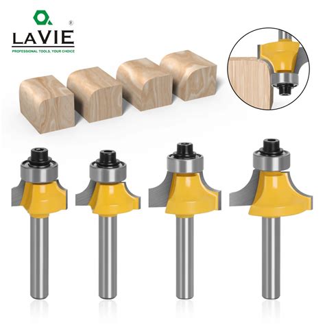 Lavie 4 Pcs Set 6mm Or 1 4 Shank Small Corner Round Router Bit For Wood