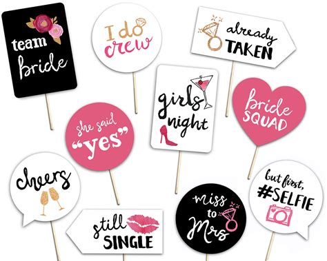 Bride Photobooth Props Printable Bridal Shower Photo Booth Props