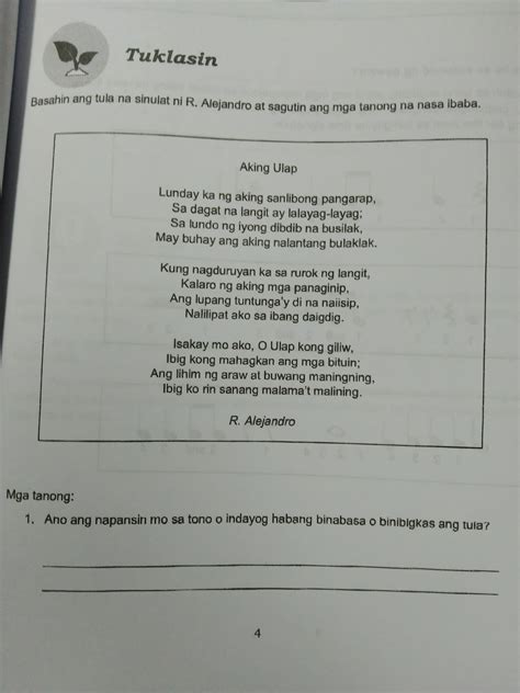 Ano Ang Iyong Nararamdaman Habang Binabasa O Binibigkas Ang Tula