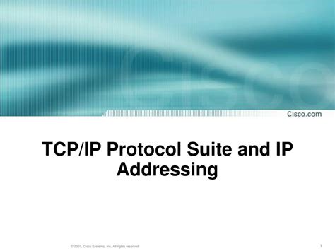 Ppt Tcp Ip Protocol Suite And Ip Addressing Powerpoint Presentation