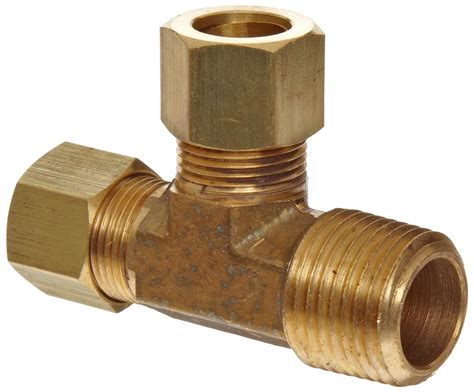 Anderson Metals Brass Tube Fitting Tee 3 8 Compression X 1 8 Side