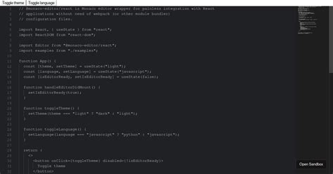 Monaco Editor React Forked Codesandbox