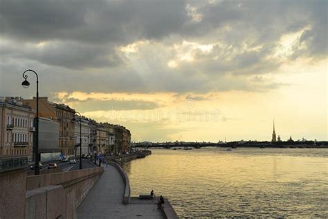 View Of The Neva River In Saint Petersburg Stock Photo Image Of Neva