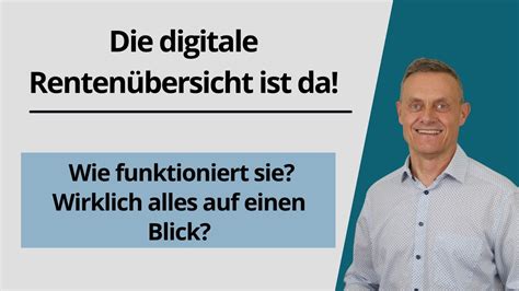 Digitale Rentenübersicht Wirklich alles auf einen Blick YouTube